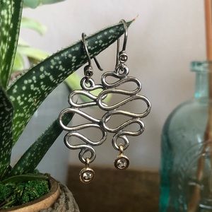 Mixed-metal serpentine drop earrings from Pandora